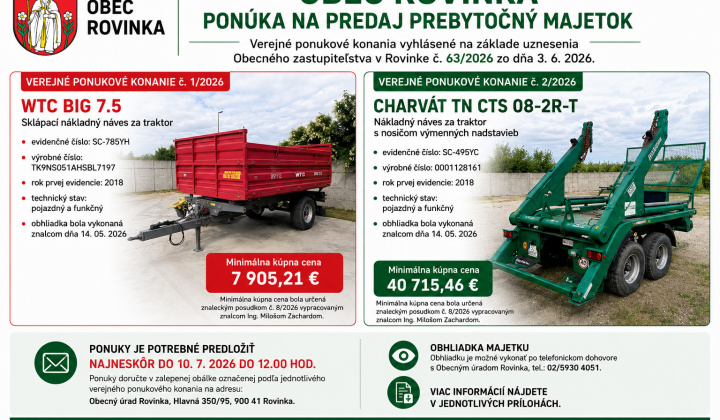 1. fotografia fotogalérie Aktuality / Verejné ponukové konanie - nákladný náves za traktor s nosičom výmenných nadstavieb CHARVÁT TN CTS 08-2R-T - foto