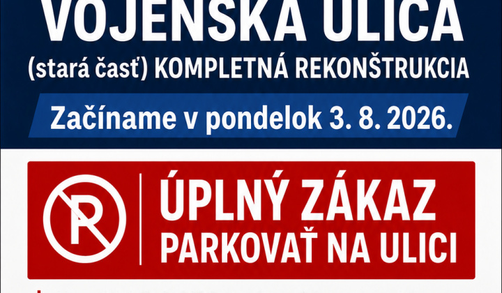1. fotografia fotogalérie Aktuality / Pozor: Informácie k rekonštrukcii starej časti Vojenskej ul. - foto