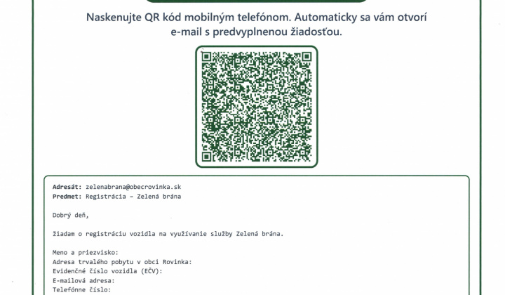 1. fotografia fotogalérie Aktuality / Zelená brána: jednoduchšia registrácia - foto