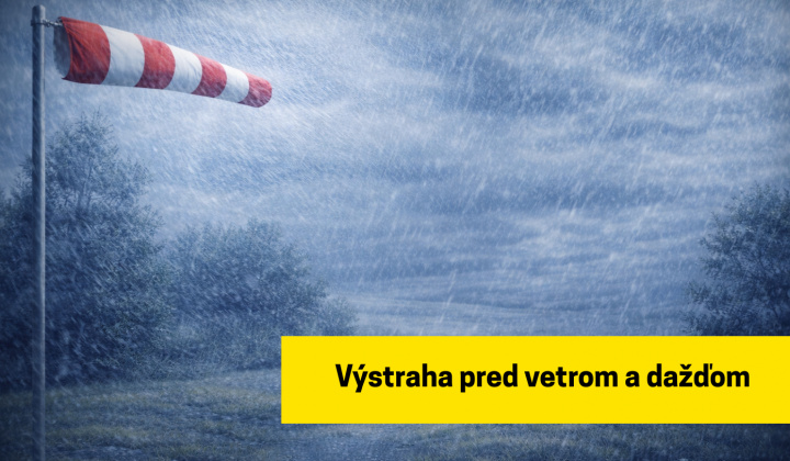 Fotka - Meteorologická výstraha - vietor a dážď