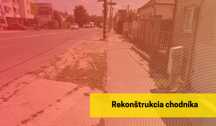 Fotka - Rekonštrukcia chodníka na Hlavnej ul. (Okružná - Shell) od 03. 08. 2026